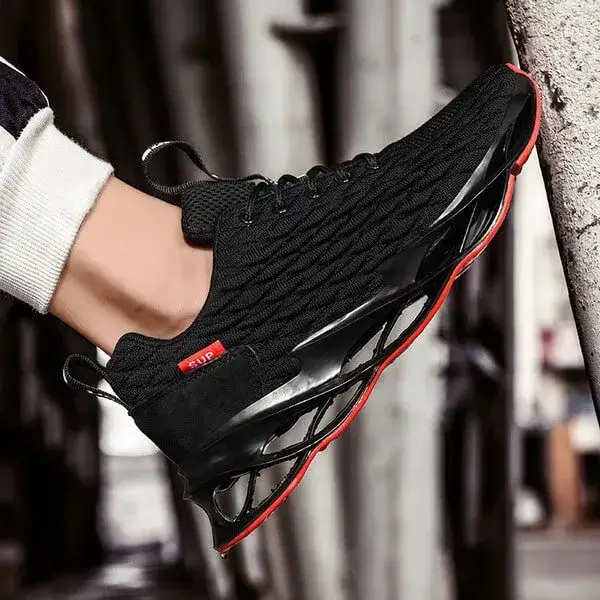 Mens Fish-Scale Sneakers | Glow-in-the-Dark Low-Top Sports Shoes in Black, Brown, Green, White