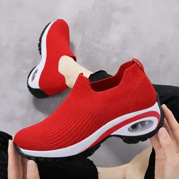 Mesh Air Cushion Platform Sneakers for Women | Fashion Slip-On Comfort Shoes