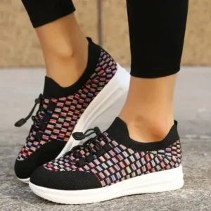 Fitsupfashion Women Fashion Fly Knit Breathable Fashion Sneakers