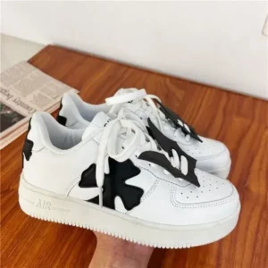 Fitsupfashion Women Fashion Round Toe Cross Platform Sneakers