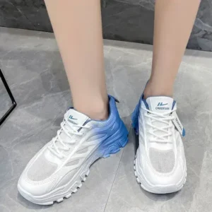 Fitsupfashion Women Fashion Round Toe Breathable Mesh Gradient Sneakers