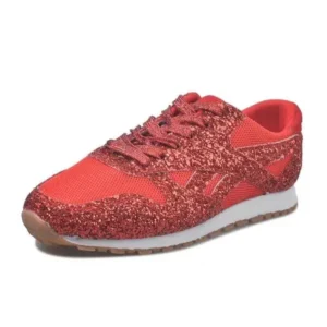 Fitsupfashion Women Fashion Round Toe Platform Sequins Rhinestone Platform Sneakers