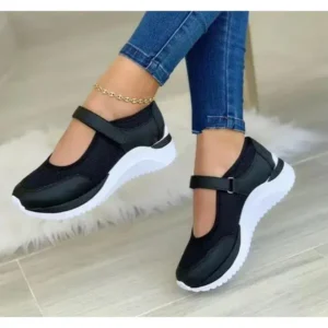 Fitsupfashion Casual Velcro Platform Plus Size Mesh Sneakers