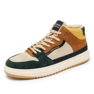 Fitsupfashion Men'S Fashion Breathable Color Block Pu Sneakers