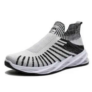 Fitsupfashion Men'S Fashion Mesh Breathable Lightweight Stripe Sneakers