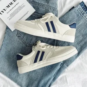 Fitsupfashion Men'S Casual Retro Stripe Canvas Sneakers