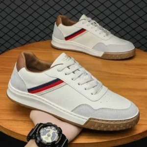 Fitsupfashion Men'S Casual Breathable Color Block Pu Sneakers