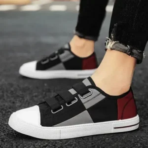 Fitsupfashion Men Fashion Color Matching Low Top Flat Canvas Shoes