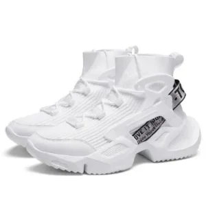 Fitsupfashion Men'S Fashion Platform White High Top Sneakers