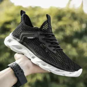 Fitsupfashion Men Fashion Breathable Mesh Hollow Lightweight Sports Shoes