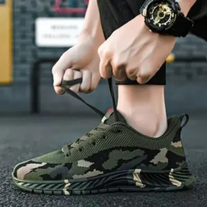 Fitsupfashion Men'S Casual Mesh Breathable Camouflage Sneakers