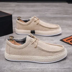 Fitsupfashion Men'S Fashion Breathable Stripe Canvas Shoes