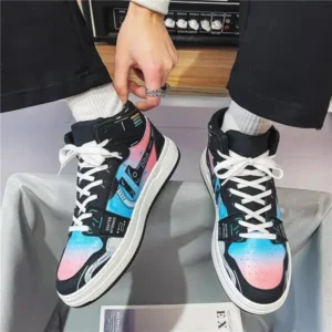 Fitsupfashion Men'S Fashion Color Matching Breathable High Top Sneakers