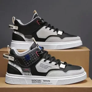 Fitsupfashion Men'S Fashion High Top Color Block Sneakers