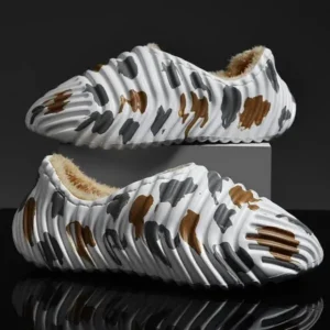 Fitsupfashion Men'S Fashion Camouflage Coconut Shape Fleece Warm Plush Shoes