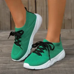 Fitsupfashion Women Fashion Casual Fly-Woven Breathable Sneakers