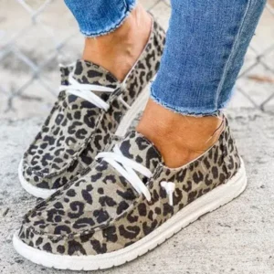 Fitsupfashion Women Leopard Casual Flat Loafers Shoes