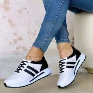 Fitsupfashion Women Fashion Plus Size Comfortable Mesh Breathable Thick-Soled Sneakers