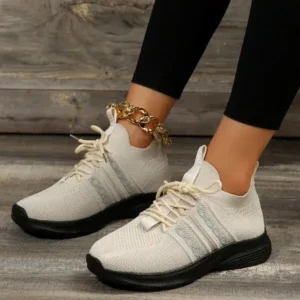 Fitsupfashion Women Fashion Casual Flying Mesh Breathable Thick-Soled Sneakers