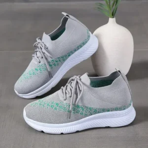 Fitsupfashion Women Fashion Casual Plus Size Mesh Breathable Lace-Up Sneakers