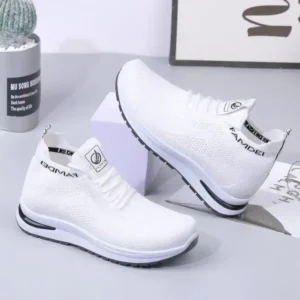 Fitsupfashion Women Fashion Casual Mesh Breathable Solid Color Sneakers