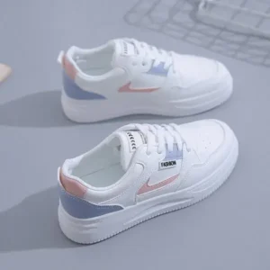 Fitsupfashion Women Fashion Round Toe Thin Strap Platform Sneakers