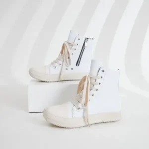 Fitsupfashion Women Fashionable Hip Hop White High Top Sneakers