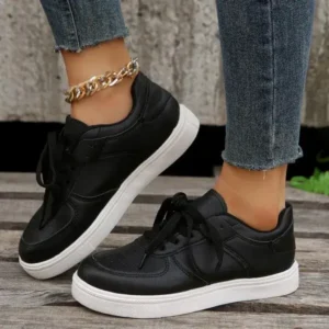 Fitsupfashion Women Fashion Round Toe Platform Solid Color Sneakers