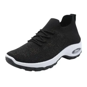 Fitsupfashion Women Fashion Fly Knit Lightweight Breathable Soft Sole Sneakers