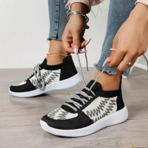 Fitsupfashion Women Fashion Color Block Mesh Platform Sneakers