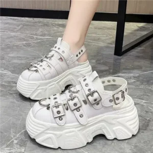 Fitsupfashion Women Fashion Platform Solid Color Sneakers